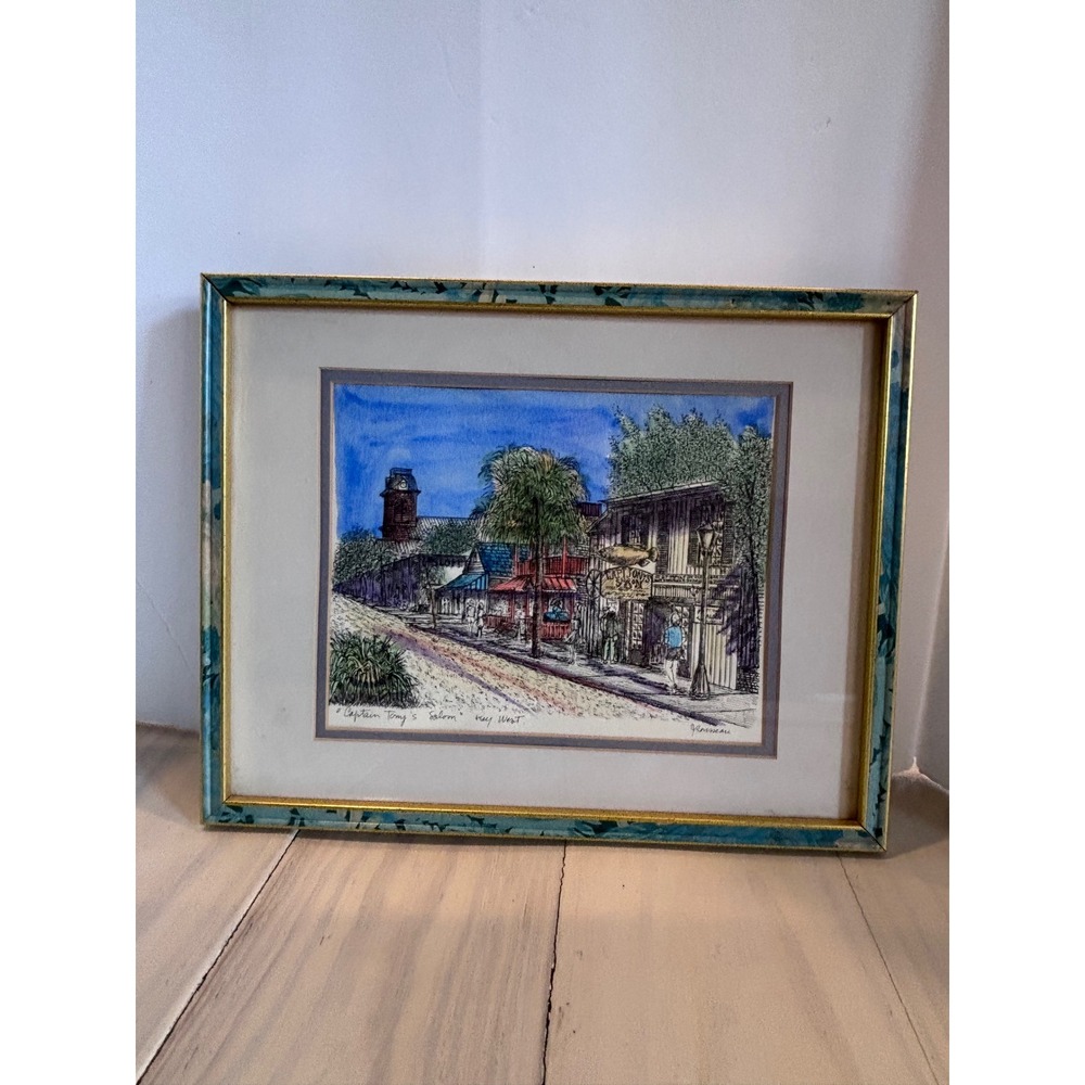 Rousseau Captain Tonys Saloon Key West Florida Framed Art Print 11x14 Signed